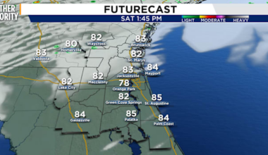 Approaching cold front brings rainy weather late Saturday after record heat in Jacksonville