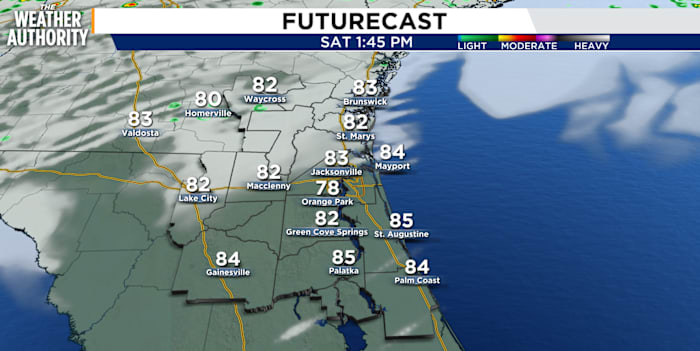 Approaching cold front brings rainy weather late Saturday after record heat in Jacksonville