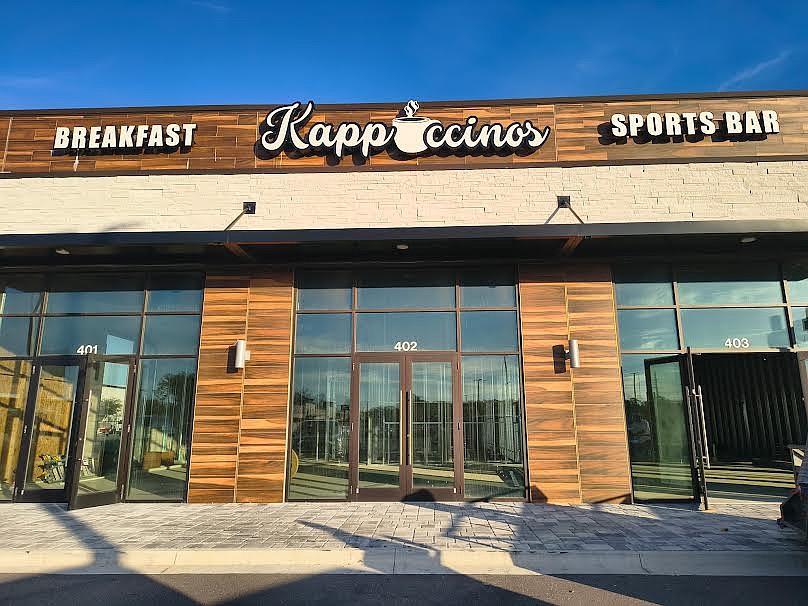 Kappucinos Breakfast & Sports Bar in the Dunns Creek Crossing shopping center at 11257 Alta Drive in North Jacksonville is planned for opening in mid-April.