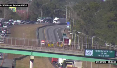 Lanes reopen on I-295 North near Pritchard Road after vehicle fire