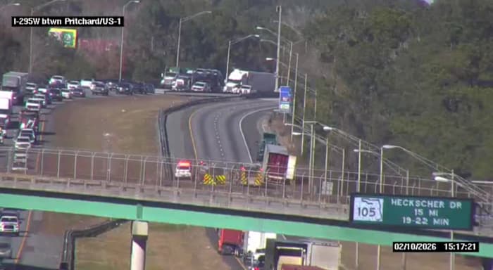 Lanes reopen on I-295 North near Pritchard Road after vehicle fire