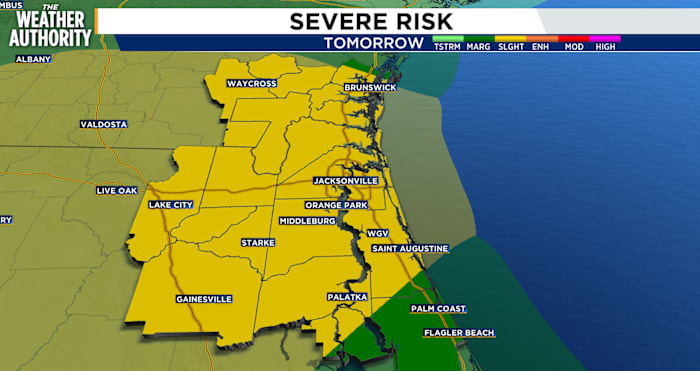 Sunday’s strong to severe storms will impact Southeast Georgia, Northeast Florida
