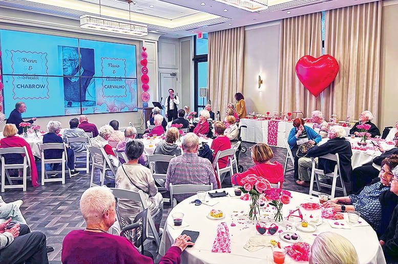 Photo installation features couples at Belmont Village Senior Living