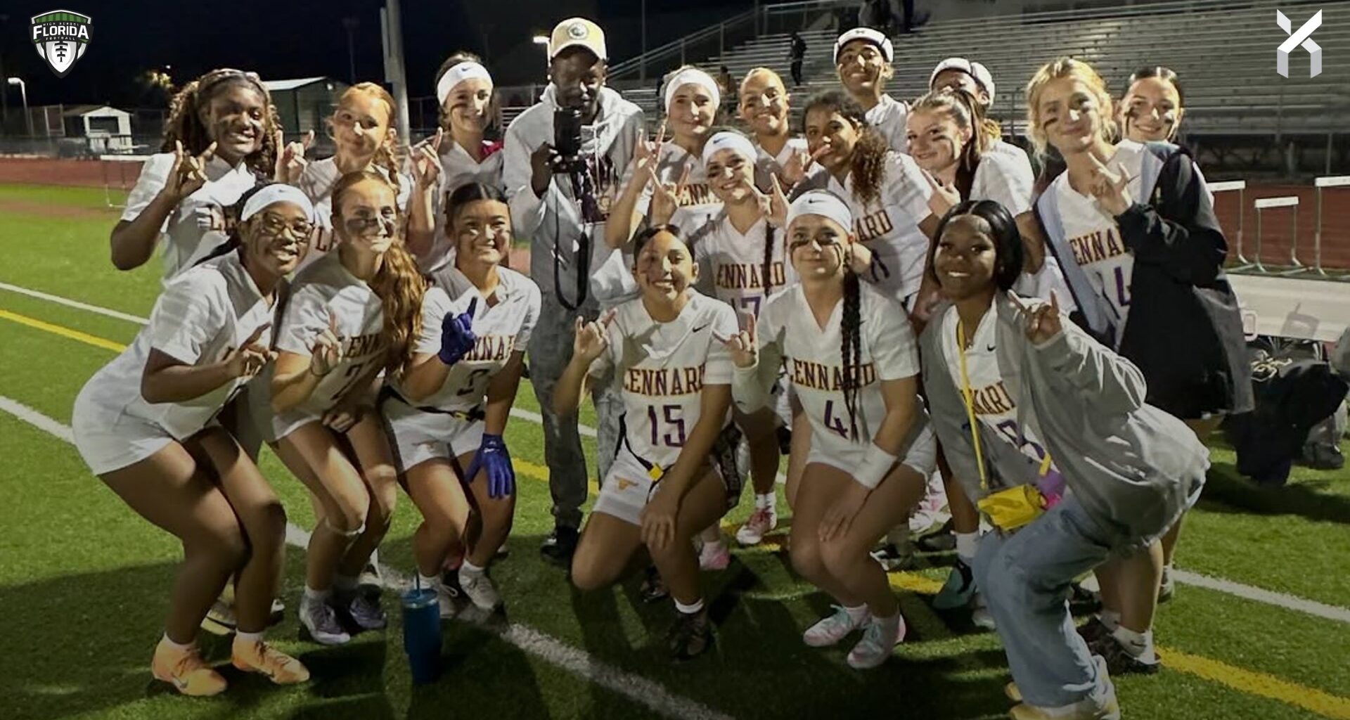 No. 10 Lennard (Ruskin)  went on the road and started off the season with a strong dominating performance against St. Petersburg. [Lennard Longhorn Flag Football/Instagram]