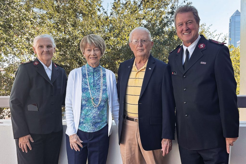 The Salvation Army of Northeast Florida Area Commander Maj. Candice Biggers joins Mrs. Cecilia Bryant, Dr. Richard Lipsey and The Salvation Army of Northeast Florida Area Commander Maj. Keath Biggers