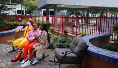 Thekle Charles, left, talks with her daughter Janelle Charles, right, as they recall their experiences at the Ronald McDonald House during Janelle’s cancer treatment at Jackson Memorial, on Wednesday, Feb. 18, 2026, in Miami.