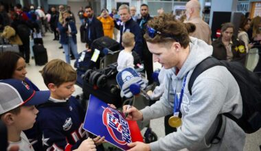 USA men’s hockey welcomed home at MIA after Olympics gold