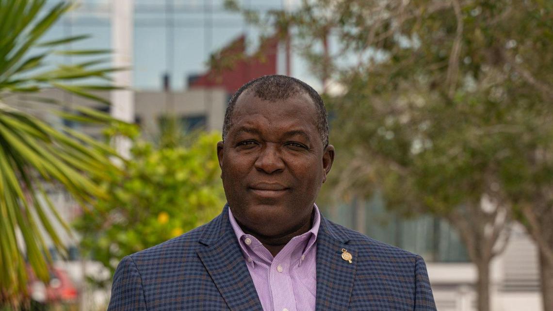 Former North Miami Mayor Philippe Bien-Aime poses for a portrait in North Miami on Oct. 21, 2022.