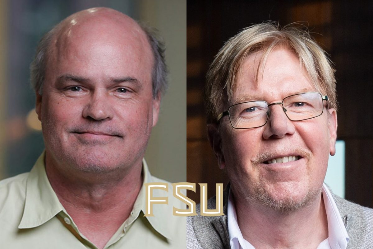 From left, Department of Psychology Professor Thomas Joiner and Department of Geography Professor A. Stewart Fotheringham.