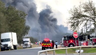 Brush fire sends. thick smoke around Osceola County