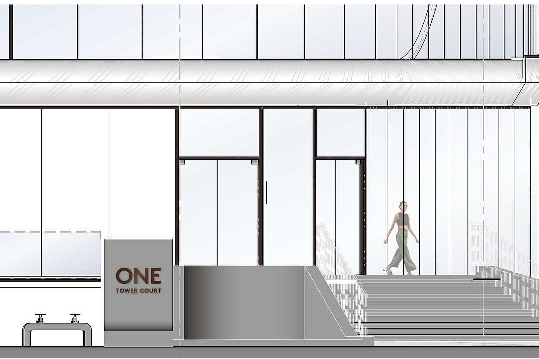 One Tower Court permits issued for top-floor tenant, corridor work