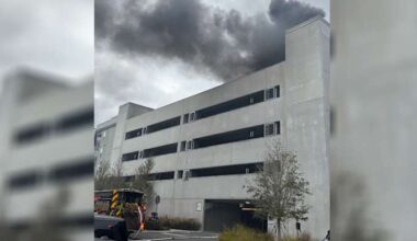 Vehicles catch fire at apartment parking garage near UCF
