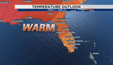 Central Florida settles into a warm, dry, and nice weather pattern