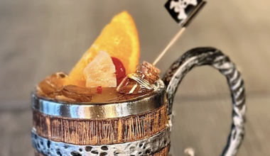 a fun cocktail with toppings