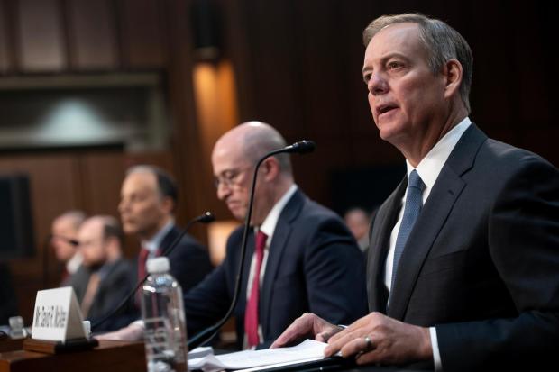 David R. McAtee, senior executive vice president and general counsel for AT&T, testifies during a Senate Committee on the Judiciary, Subcommittee on Privacy, Technology, and the Law hearing 