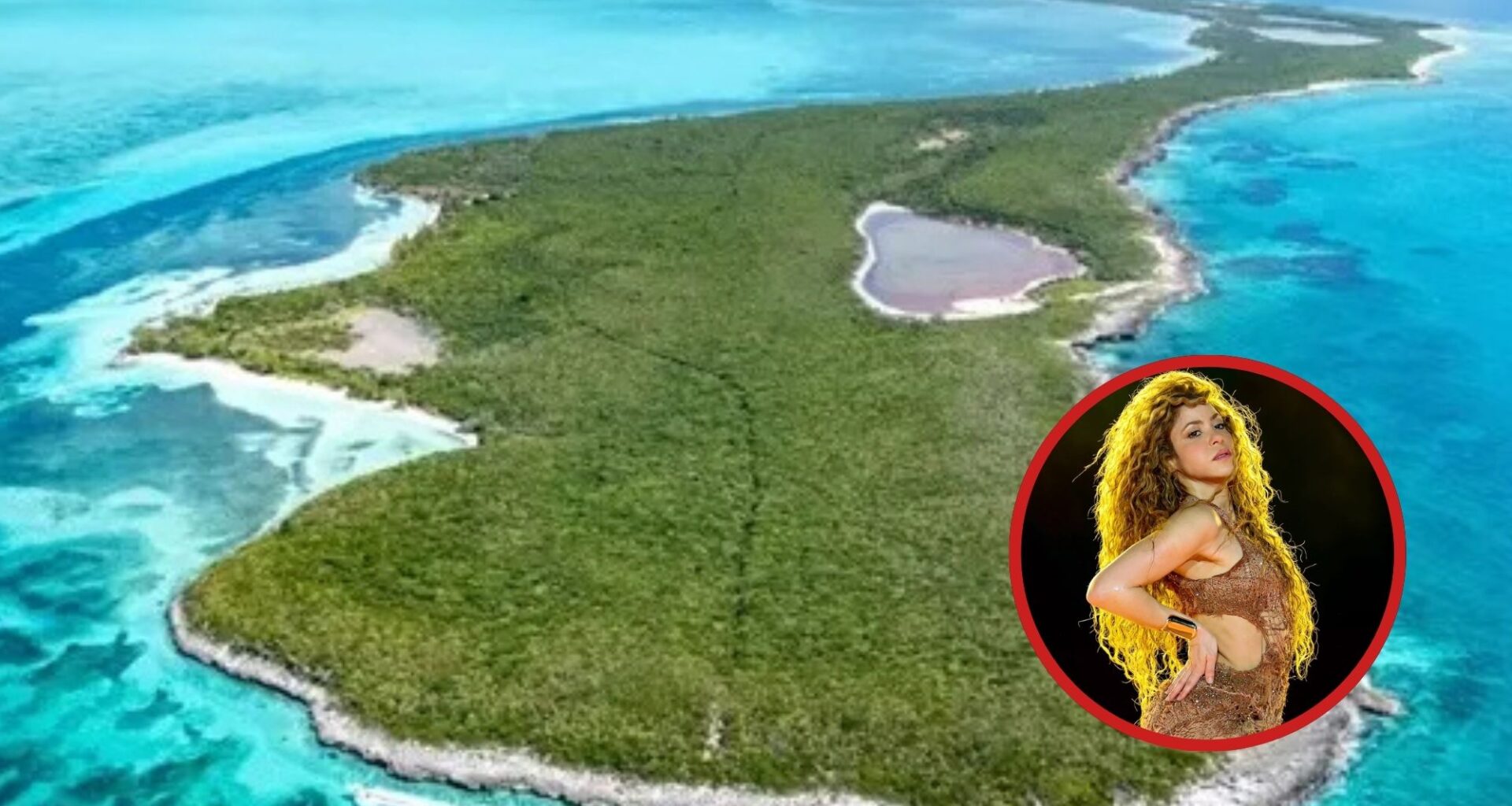 an island surrounded by bright blue waters