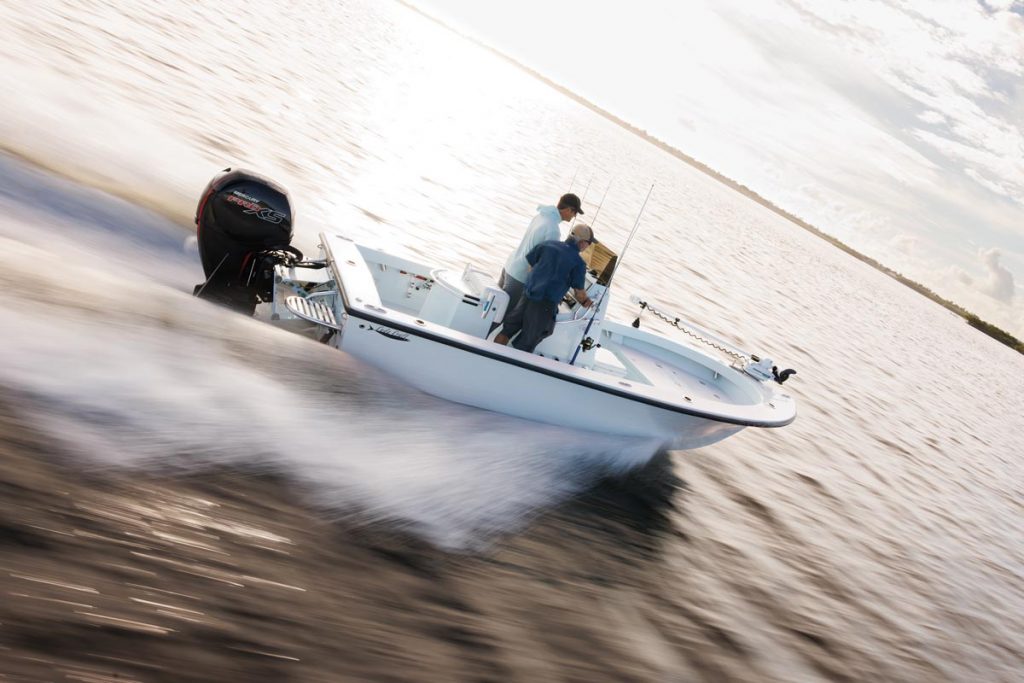 Speeds well into the 40s are easily attainable with the 200-horsepower option. Photo by George LaBonte