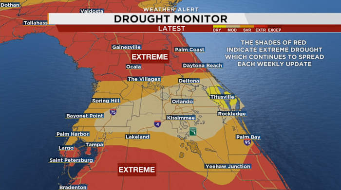 Critical fire conditions build throughout Central Florida amid growing drought
