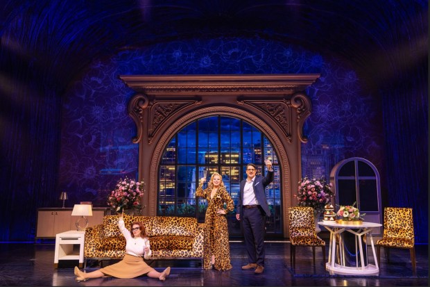 Jennifer Simard, Megan Hilty and Christopher Sieber in the original Broadway cast of "Death Becomes Her." (Matthew Murphy and Evan Zimmerman, MurphyMade/Courtesy)