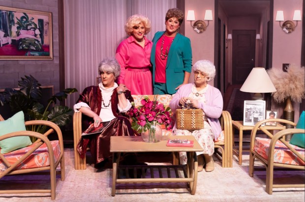 The drag parody 'Golden Girls: The Tribute Show" debuted at the Golden Girls Kitchen back in 2024. Now the comedy will be the first part of "Golden Girls: The Ultimate Fan Experience" at the Broward Center in Fort Lauderdale on Saturday, March 14. The second half will be a Q&A panel with insiders from the sitcom. (Drag Events Unlimited/Courtesy)