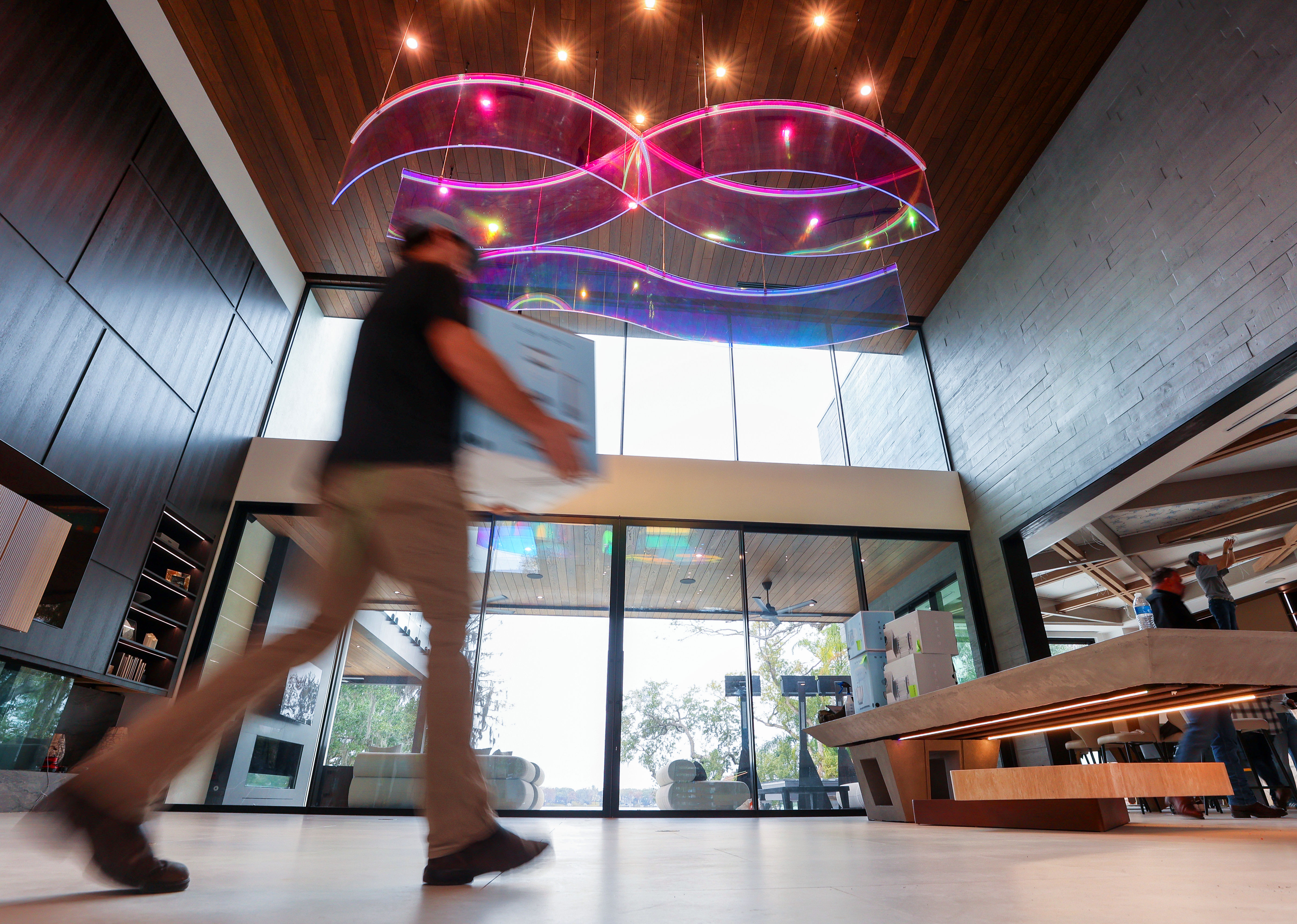 Staging continues in the living room atrium of the NAHB...