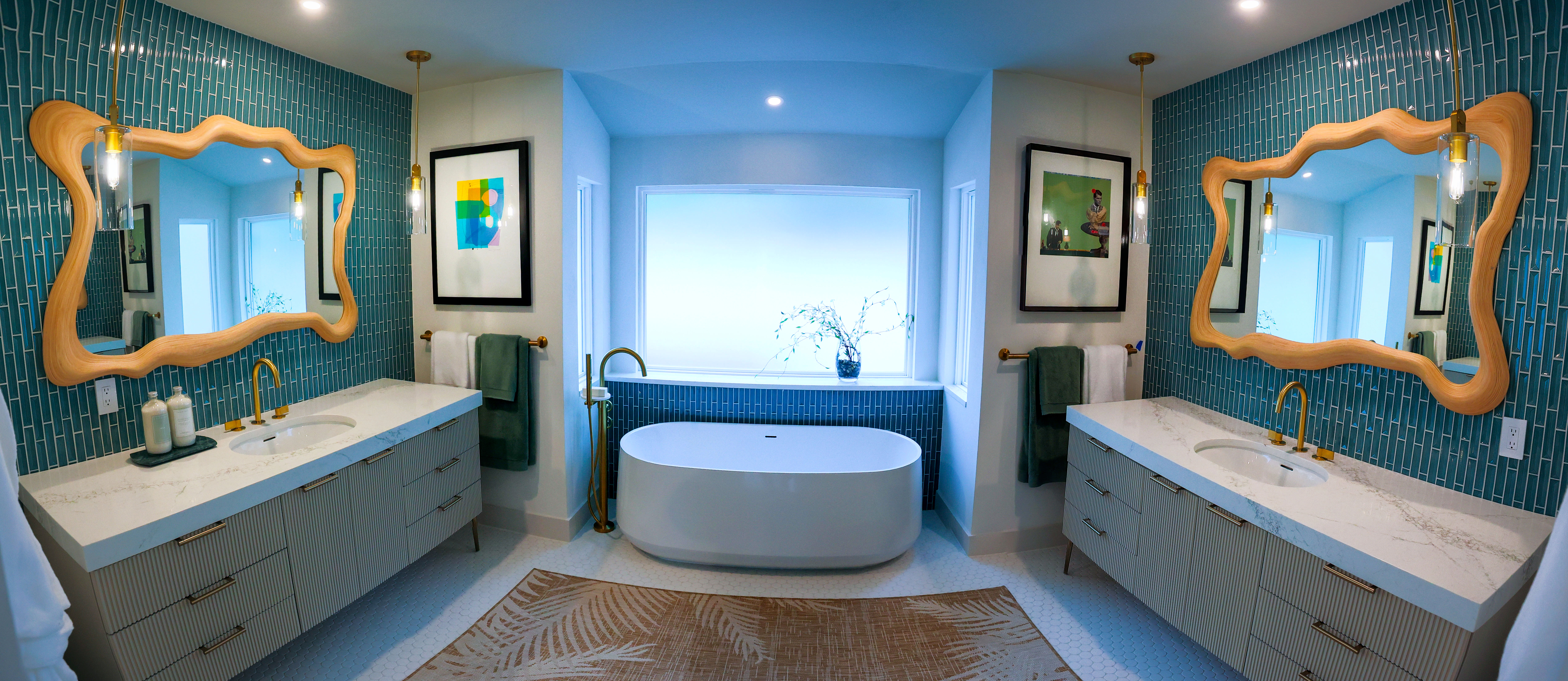 The primary bathroom in the home at 1120 Palmer Avenue...