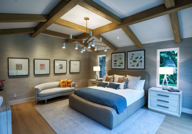 The primary suite as architect and designer Phil Kean shows off The New American Remodel show home on Palmer Avenue in Winter Park, Thursday, Feb. 5, 2026. The home will be toured as a part of the 2026 NAHB International Builders' Show, Feb. 17-19. (Joe Burbank/Orlando Sentinel)