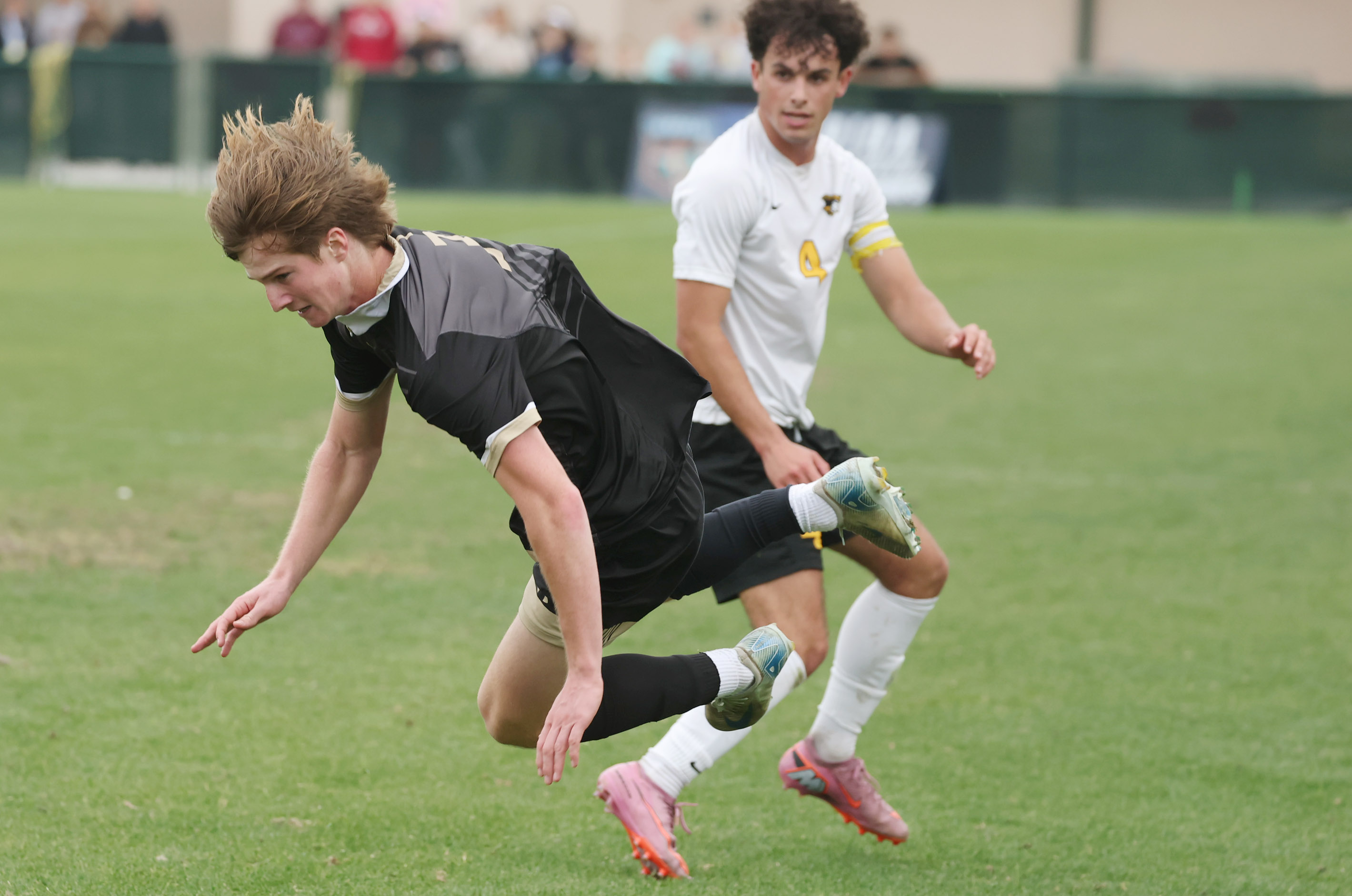 Bishop Moore Catholic High School soccer player Logan Prebenda (dark...