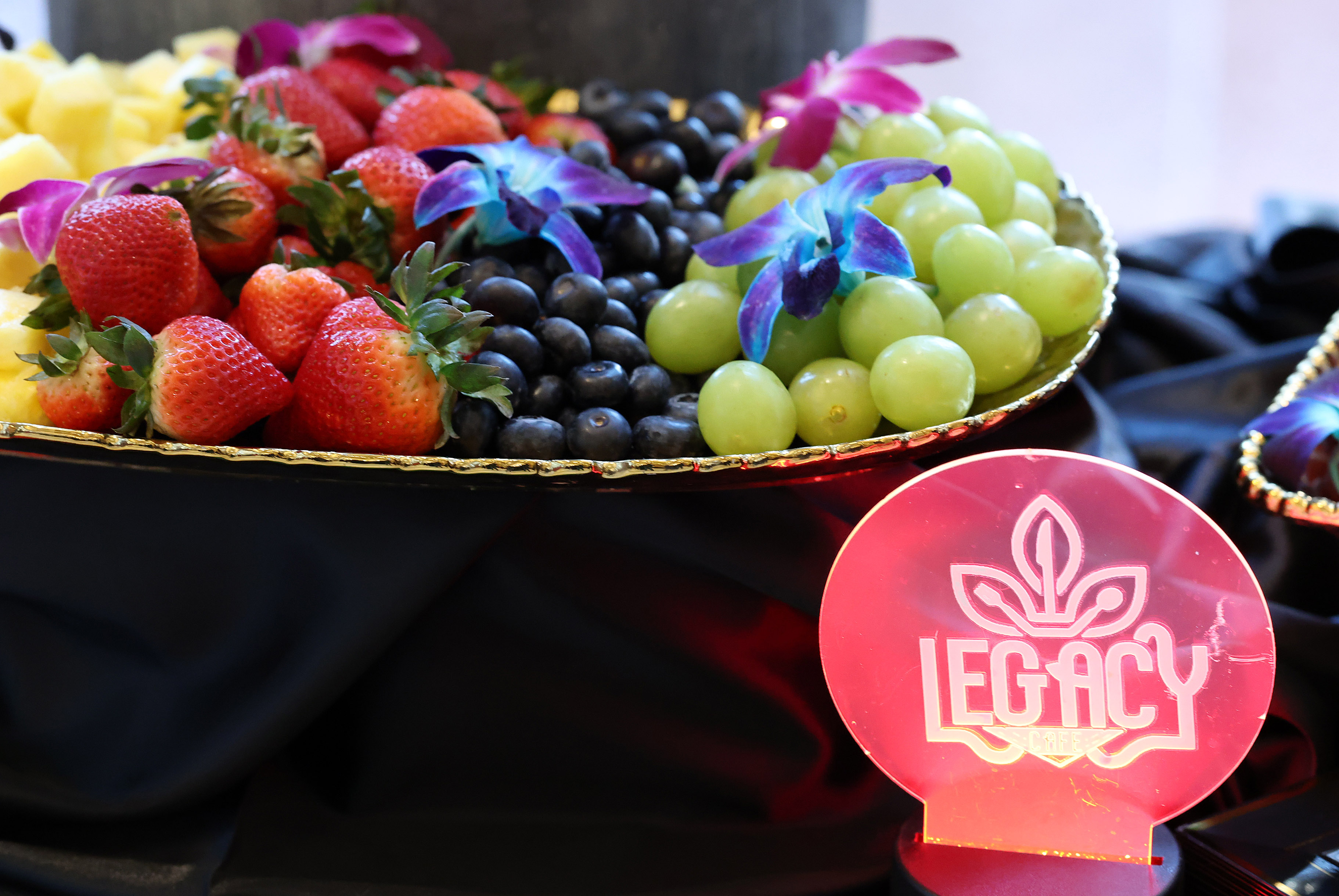 A buffet awaits attendees during the Opening Reception of the...