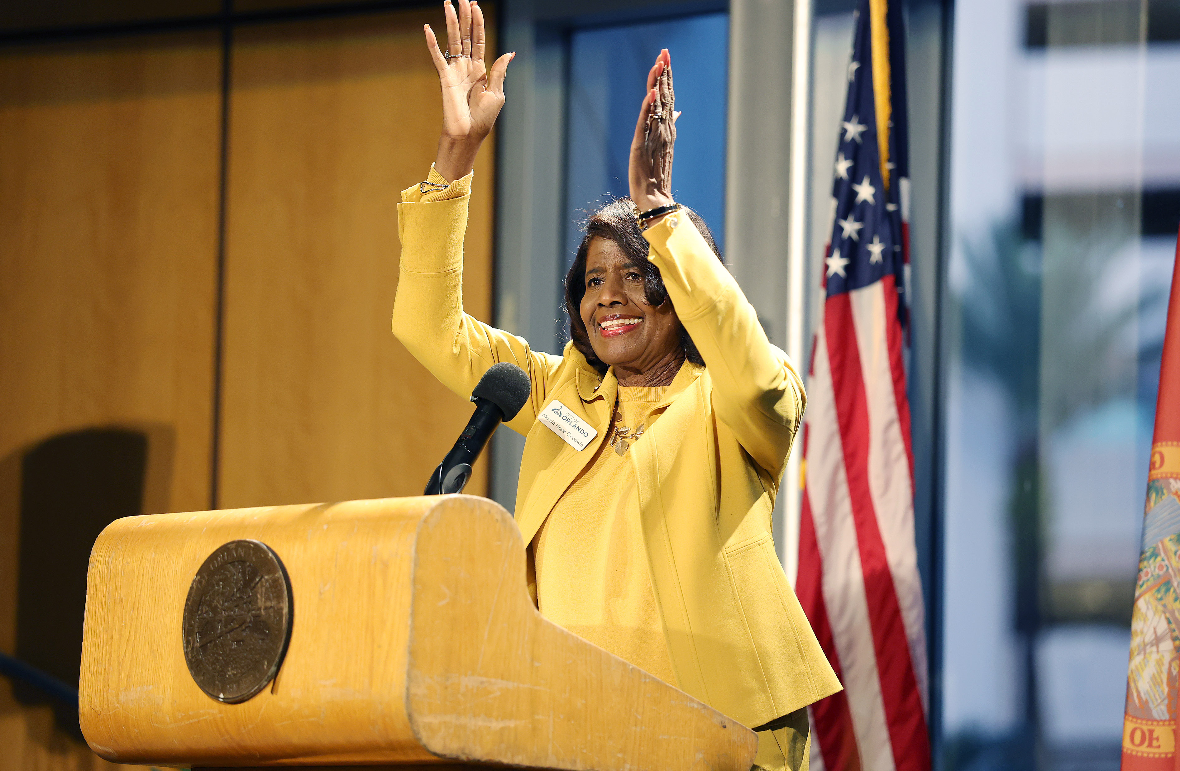 Marcia Hope Goodwin, City of Orlando Chief Service Officer, speaks...