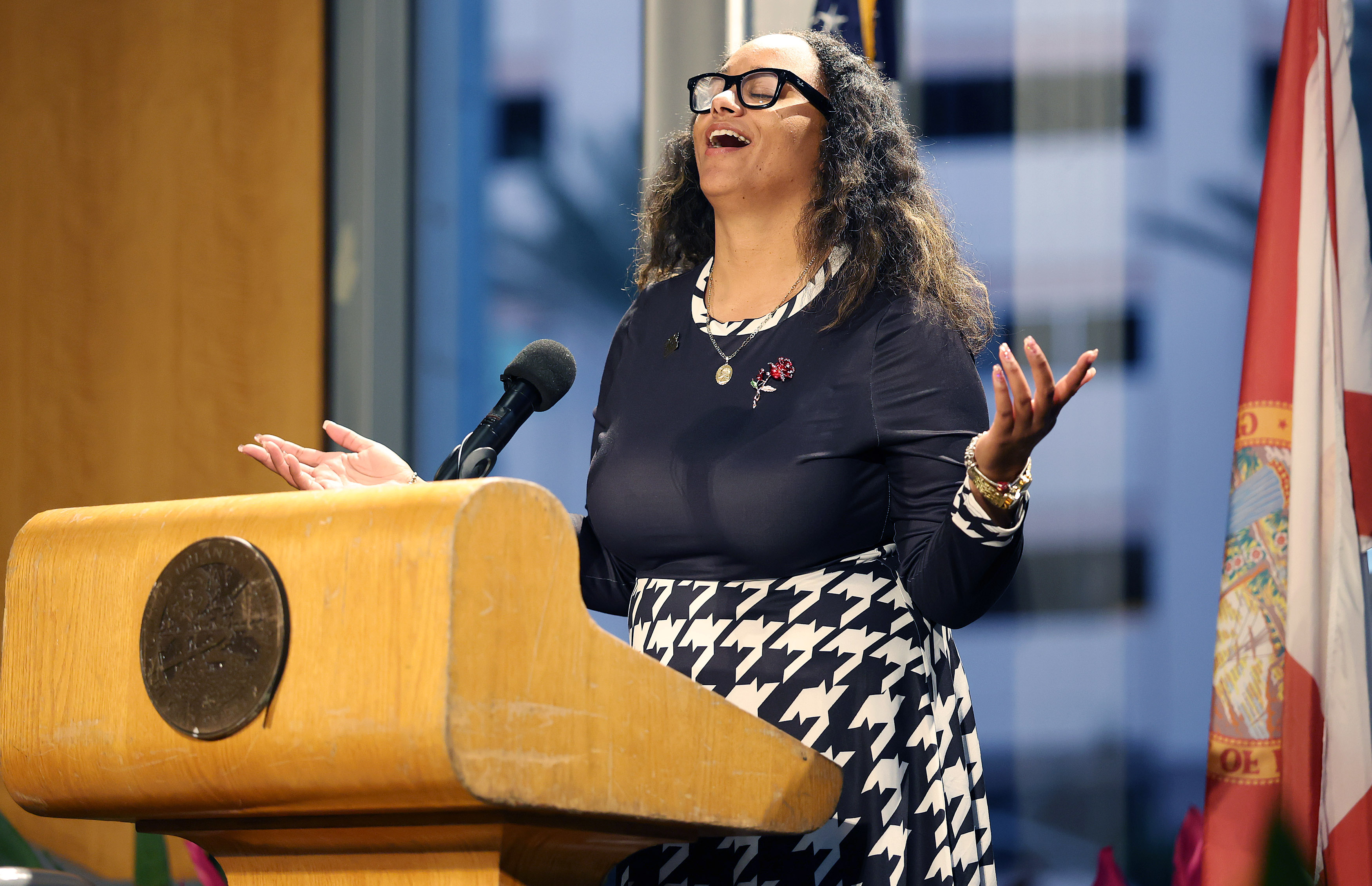 Orlando city commissioner Shan Rose speaks during the Opening Reception...