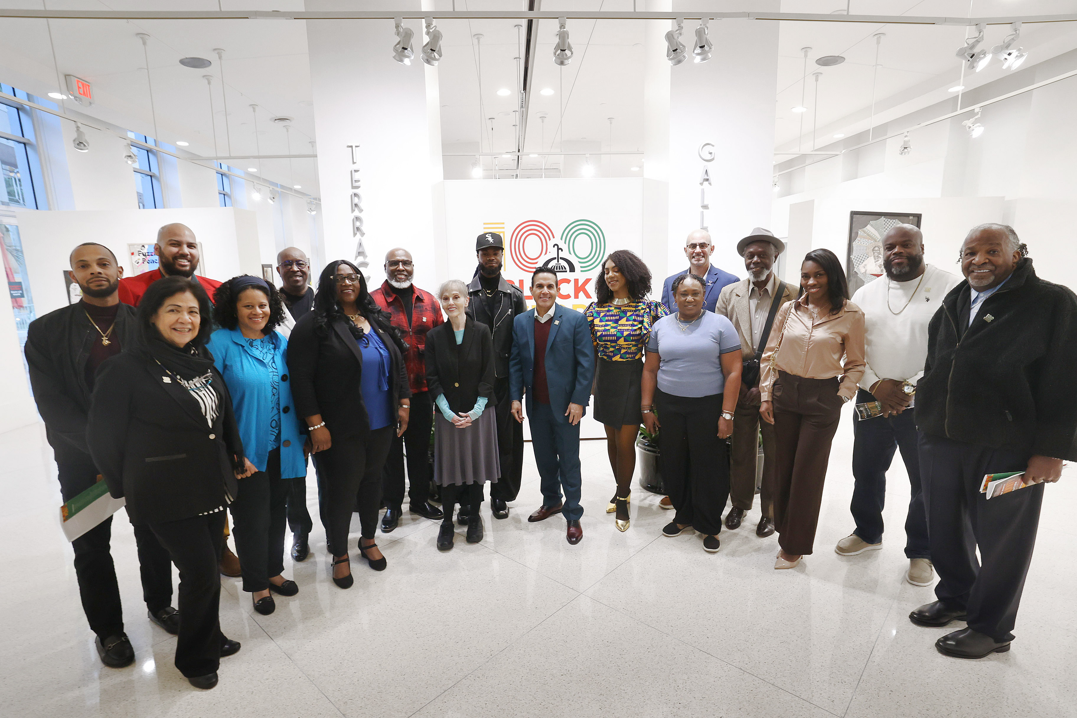 Several of the artists are pictured during the Opening Reception...