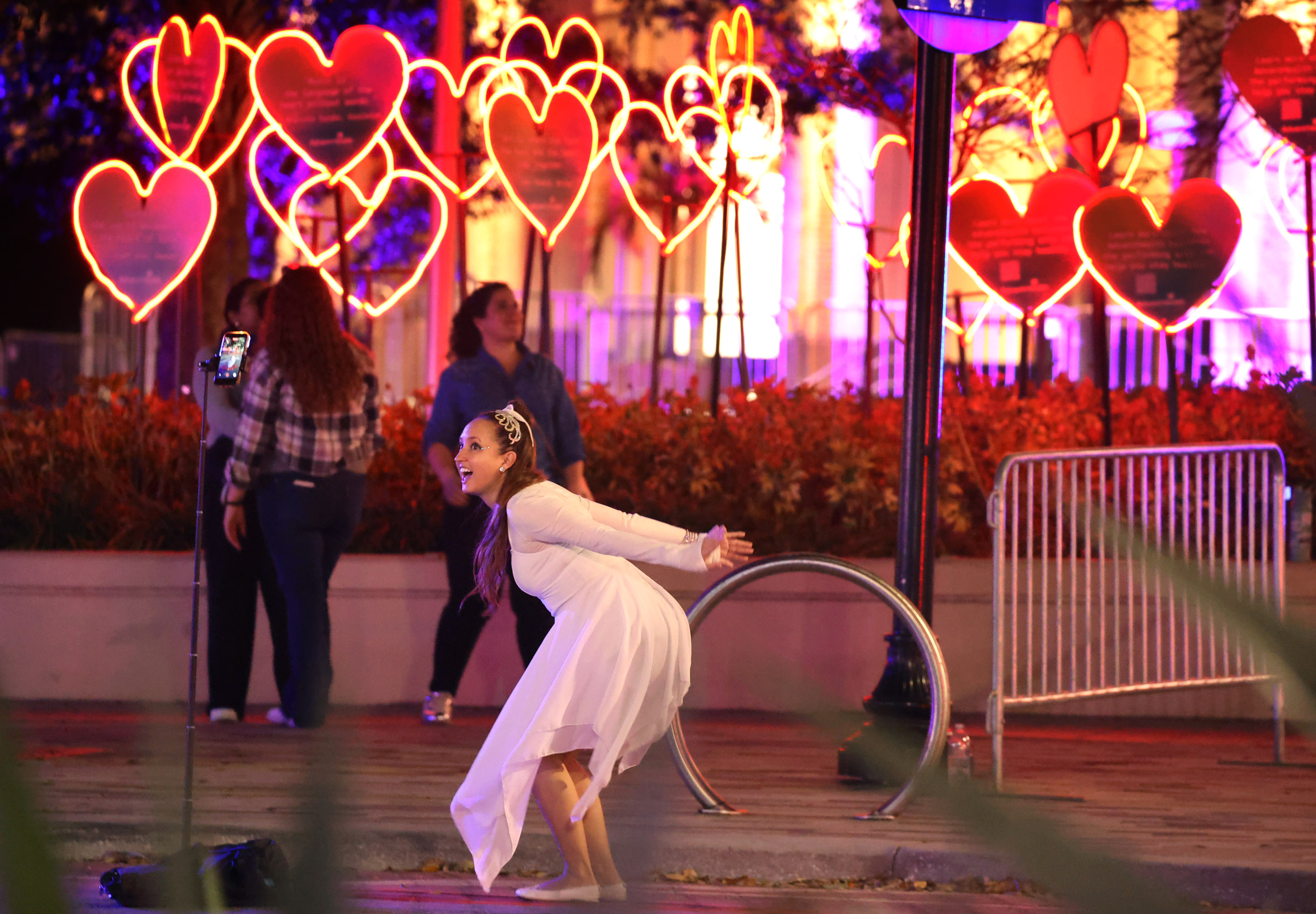 Attendees enjoy the lights during a tech rehearsal media preview...