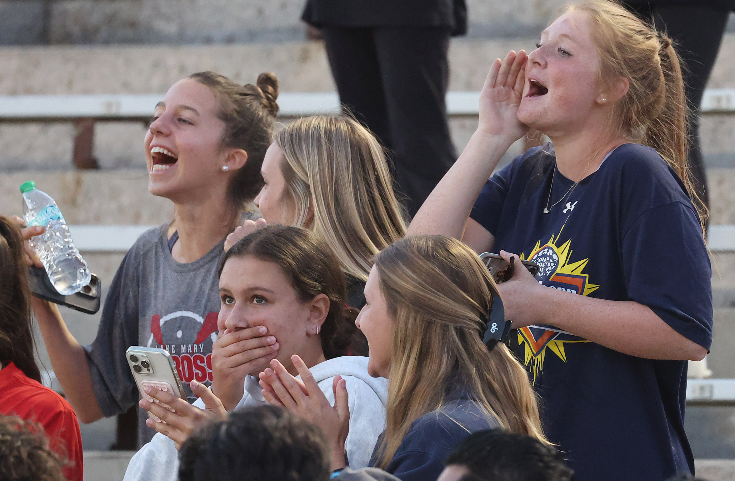 Lake Mary High students cheer during the FHSAA Class 7A...