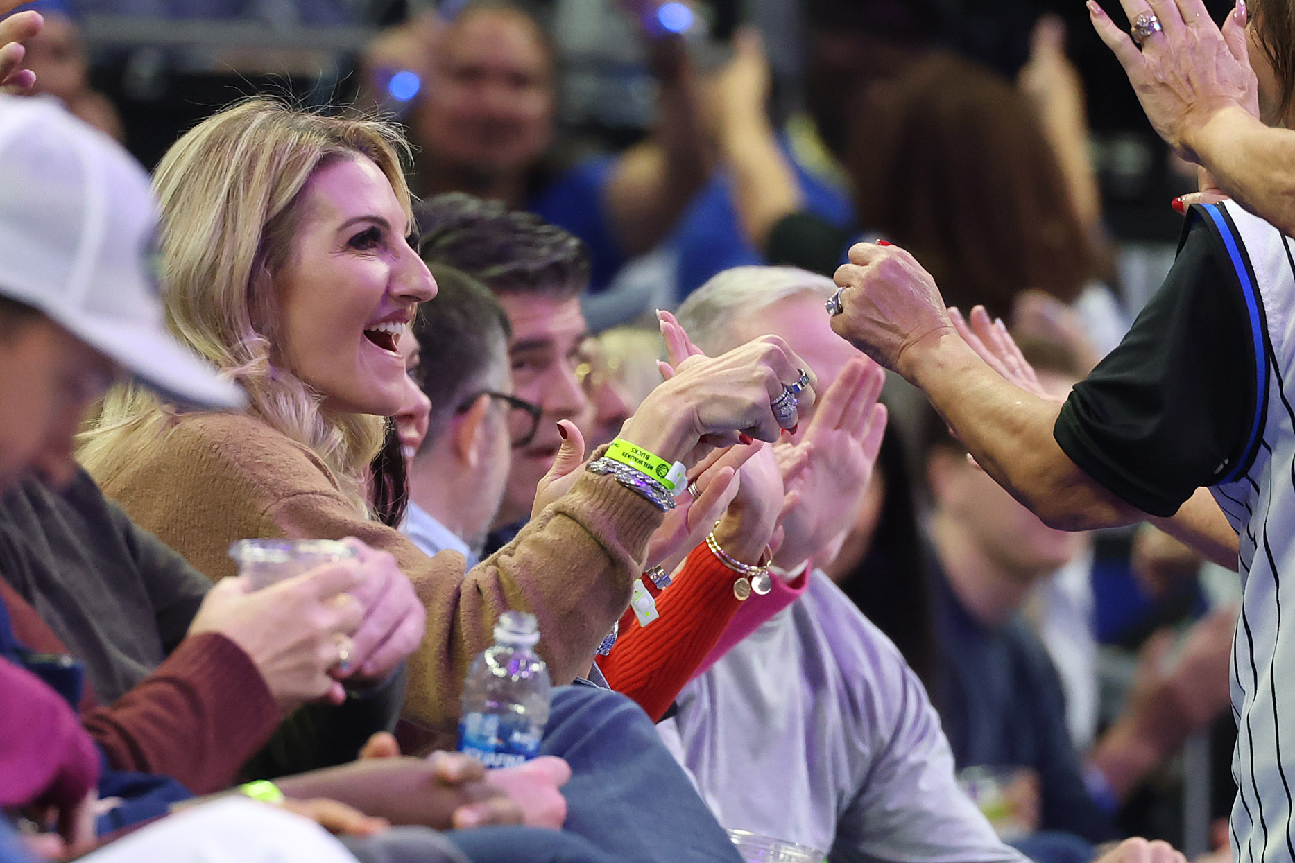 Fans cheer during the Milwaukee Bucks at Orlando Magic NBA...