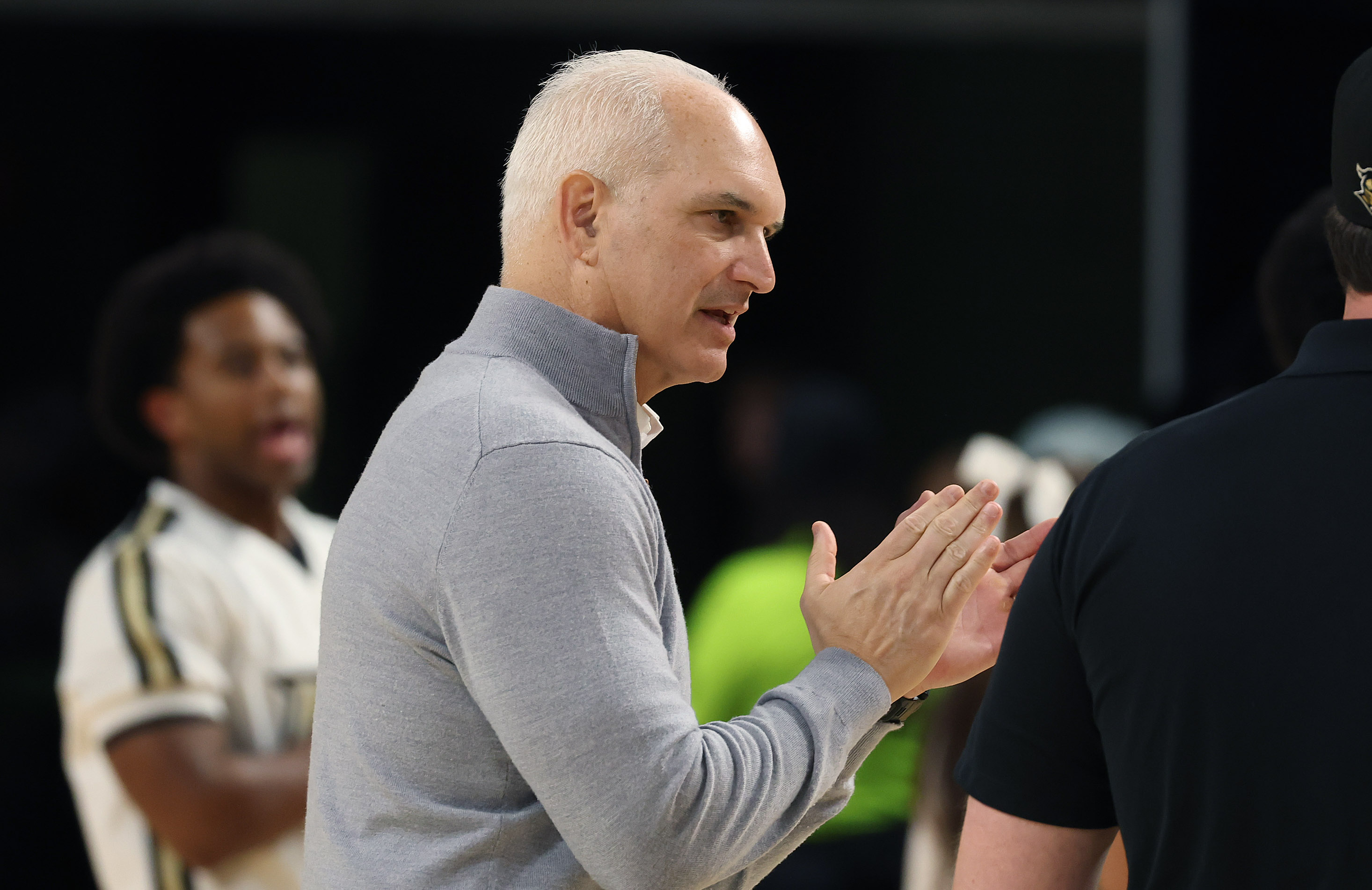 UCF athletic director Terry Mohajir applauds during the West Virginia...