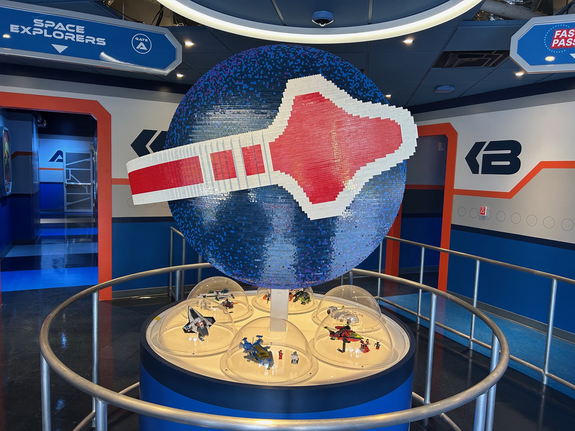 The first lobby of the new Galacticoaster includes Lego spaceship...