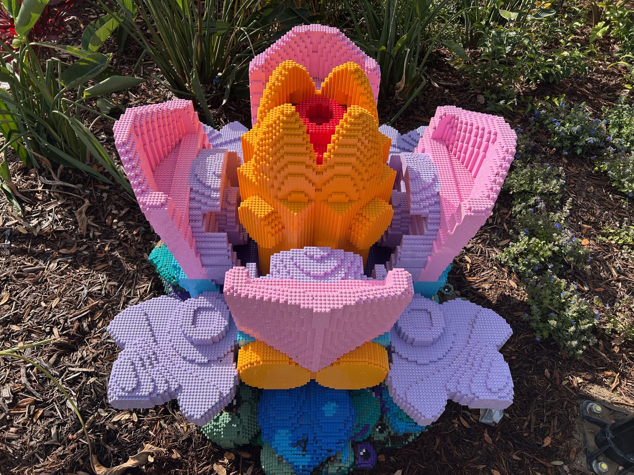 A Lego space flower appears to blossom in the play...