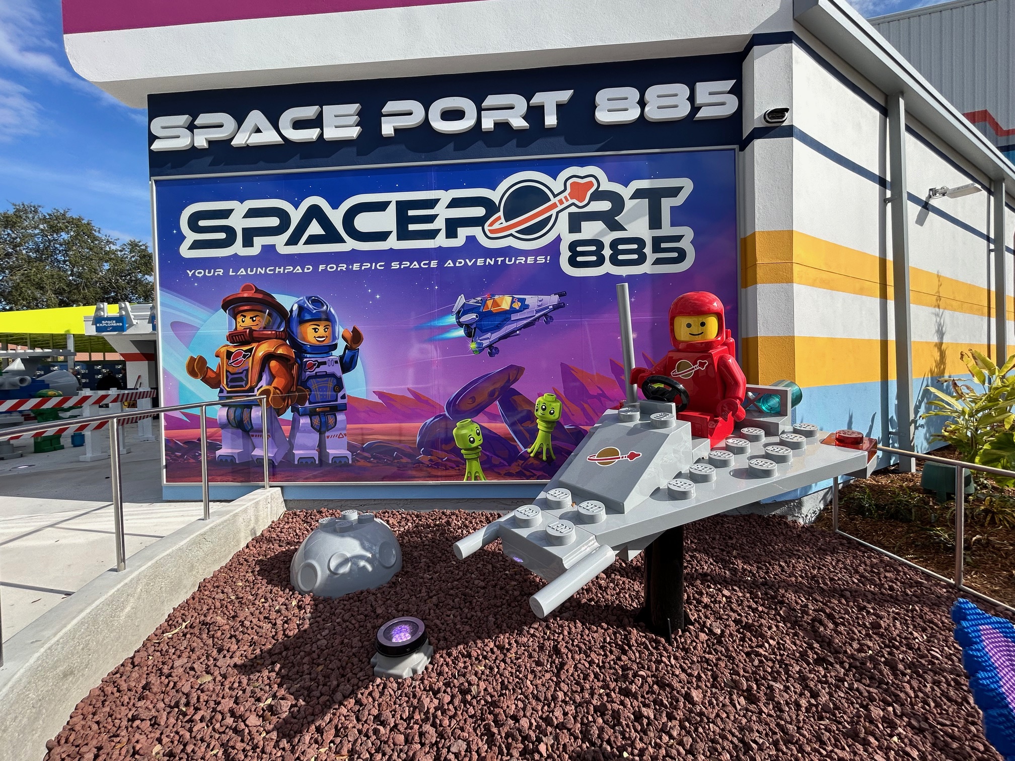 The exterior of Galacticoaster includes a re-creationg of actual Lego...