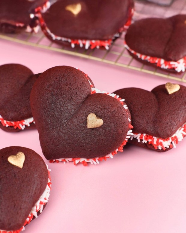 Can $5 buy you love? I say it can. Presented here: the Red Velvet Whoopie Pie Heart from The Glass Knife. (Photo courtesy The Glass Knife)