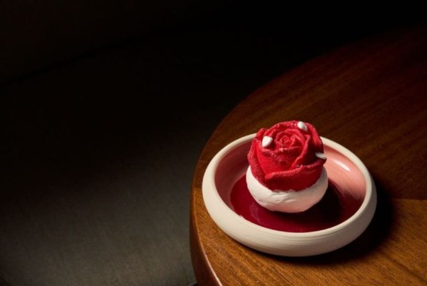 AVA MediterrAegean's holiday special dessert: The Rose of the Orient. (Photo courtesy Riviera Dining Group)