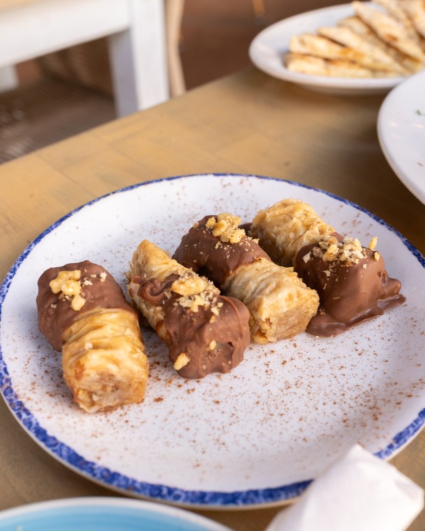 Chocolate-dipped baklava from Taverna Opa Orlando. (Photo courtesy Taverna Opa Orlando)