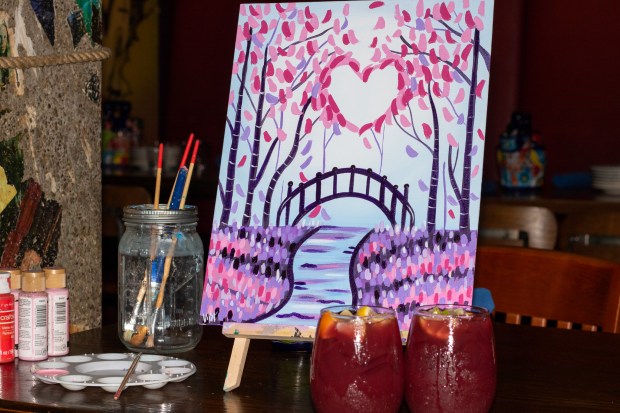 A holiday painting party is perfect for Valentine's and Galentines. (Photo courtesy Cafe Tu Tu Tango)