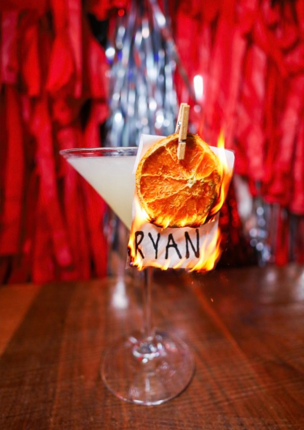 Kings Orlando has some fun, kitschy cocktails, including one that lets you set your ex (or your ex's name, at least) on fire. (Photo courtesy Kinds Orlando)
