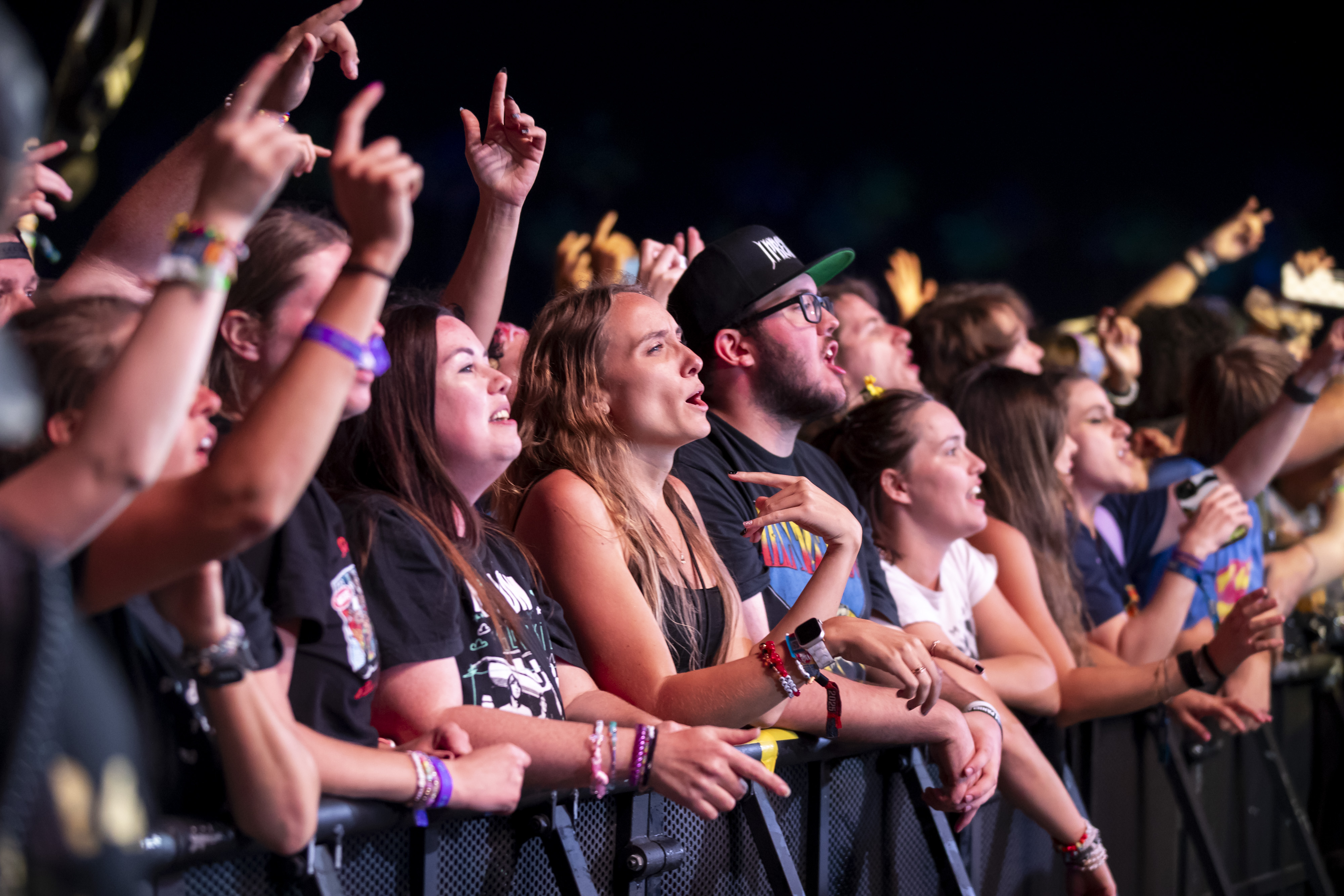 Fans sing along while All Time Low performs during Vans...