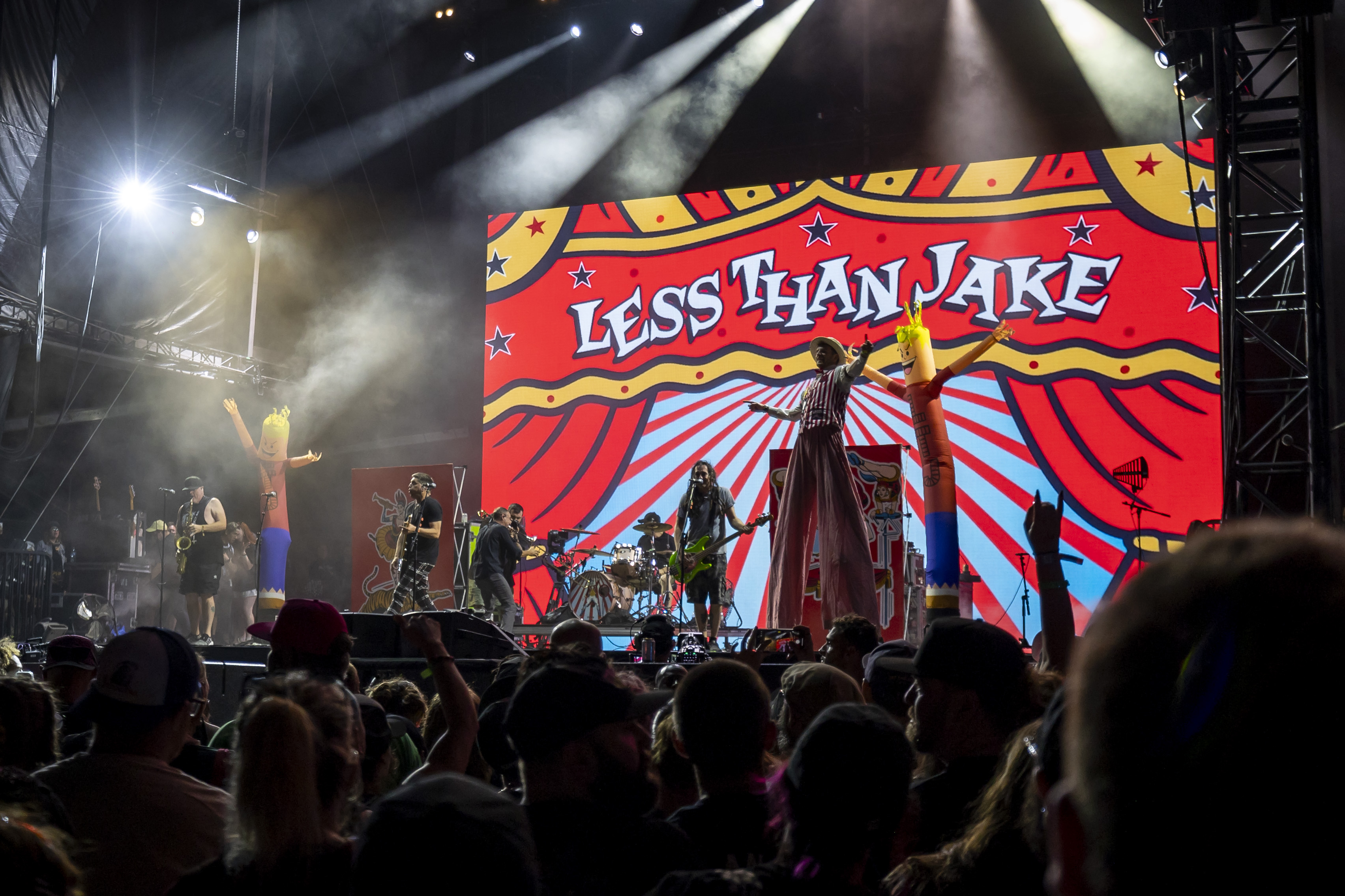 Gainesville-based ska punk band Less Than Jake performs during Vans...