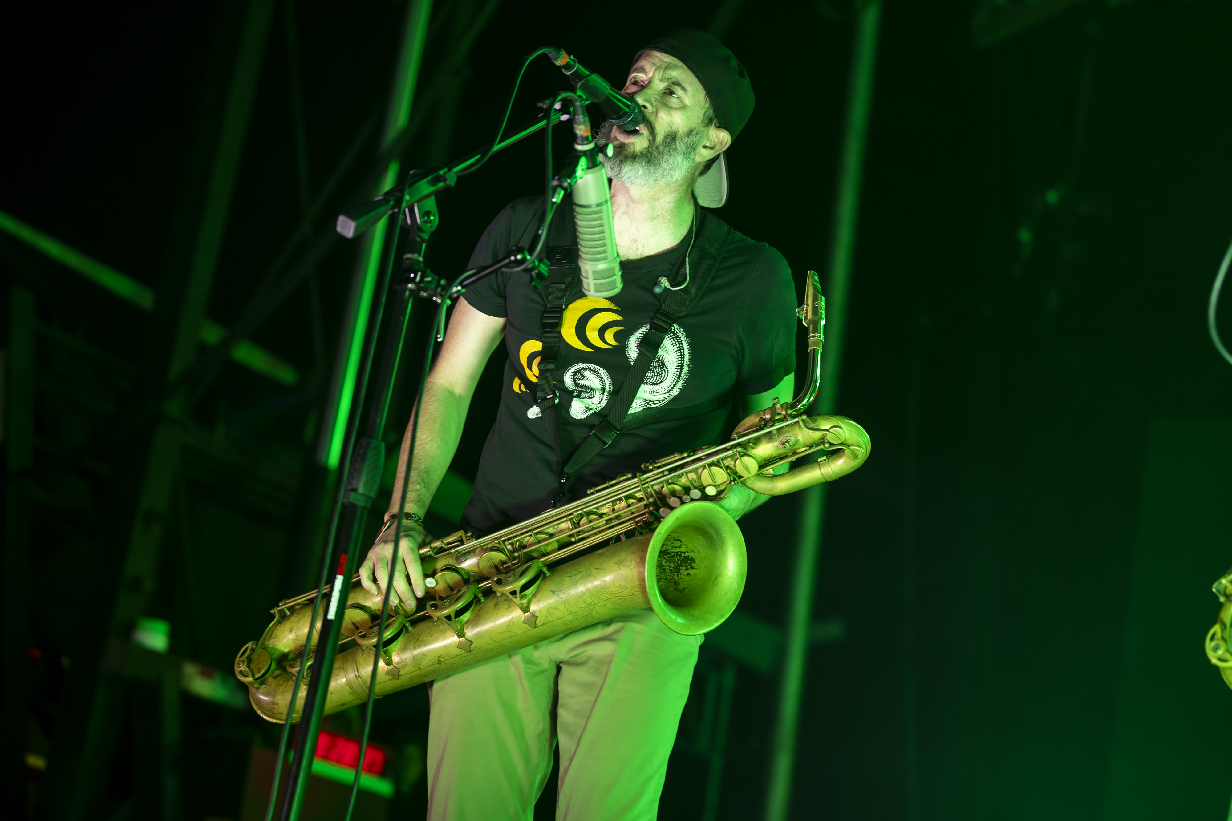 Mike Brown of Streetlight Manifesto performs during Vans Warped Tour...