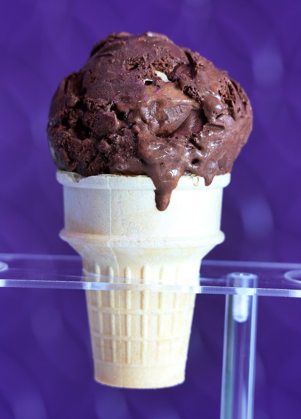 "Bear Claw," an ice cream flavor at Jazzberry Creamery in Wilton Manors, is shown Monday, Feb. 9, 2026. (Carline Jean/South Florida Sun Sentinel)