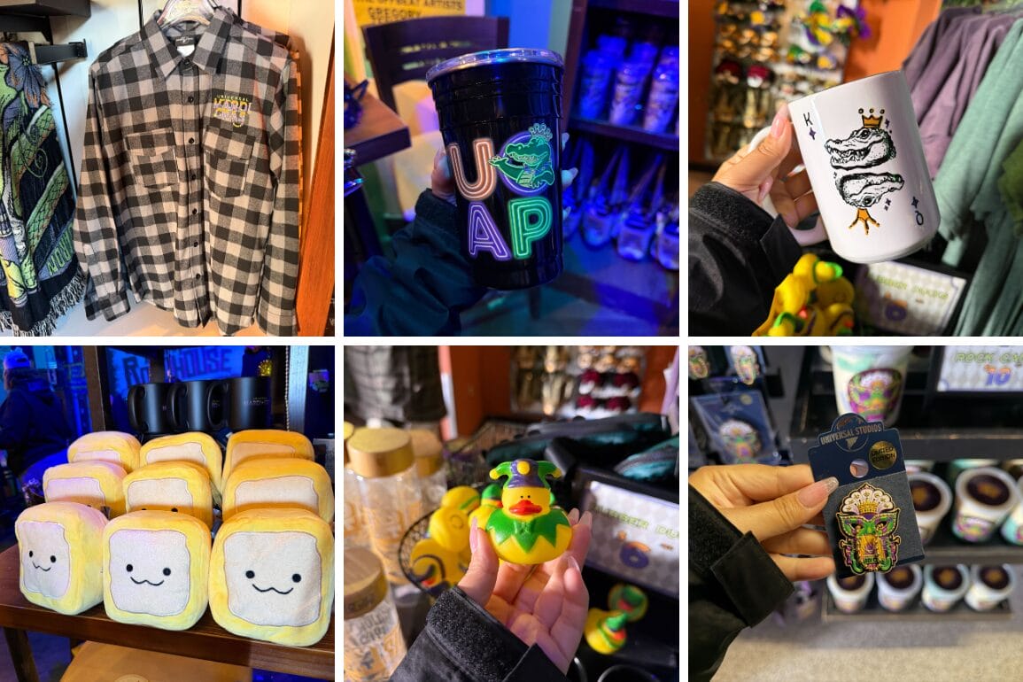 2026 Mardi Gras merchandise collection now available at the Tribute Store in Universal Studios Florida.