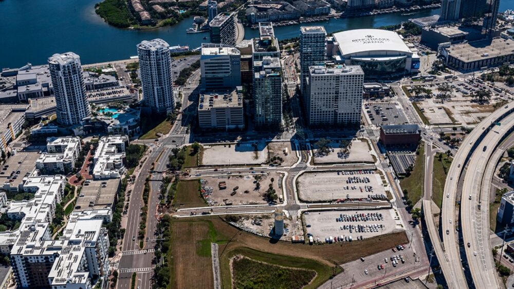Meridian Fields site at Water Street Tampa near Amalie Arena and Channelside